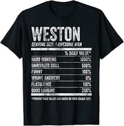 Mens Weston Nutrition Personalized Name Shirt Funny Name Facts T-Shirt