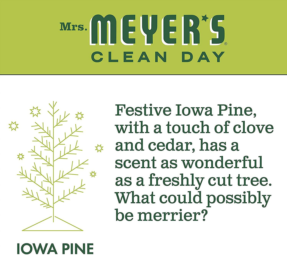 Multi Surface Spray Cleaner ‑ Iowa Pine ‑ 16 fl oz (Pack of 12) by Mrs. MEYER'S – 16 Fl Oz (Pack of 12), Plastic, Iowa Pine, Pack of 12, Model 808124174245
