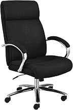 Sim Imports Global Industrial Fabric Executive Chair with Lumbar Support, High Back, Black, Fixed Arms, High Back