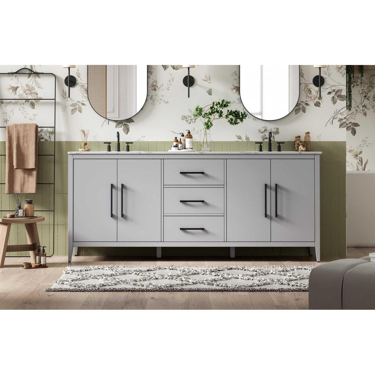 Millie Bathroom Vanity Grey by Lighting Design – Wood, Grey, Model VF29384DGR