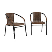 Flash Furniture Dark Brown / Set of 2 / Contemporary Patio Dining Chairs