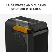 AutoMax 100MA Micro-Cut Shredder Bundle with Lubricant Sheets by Fellowes – 4.5 gallons, Black