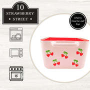 Cherry Hearts Loaf Pan by 10 Strawberry Street – 64, 64.0 fluid_ounces, Stoneware, White, Model CLF-40-50-004