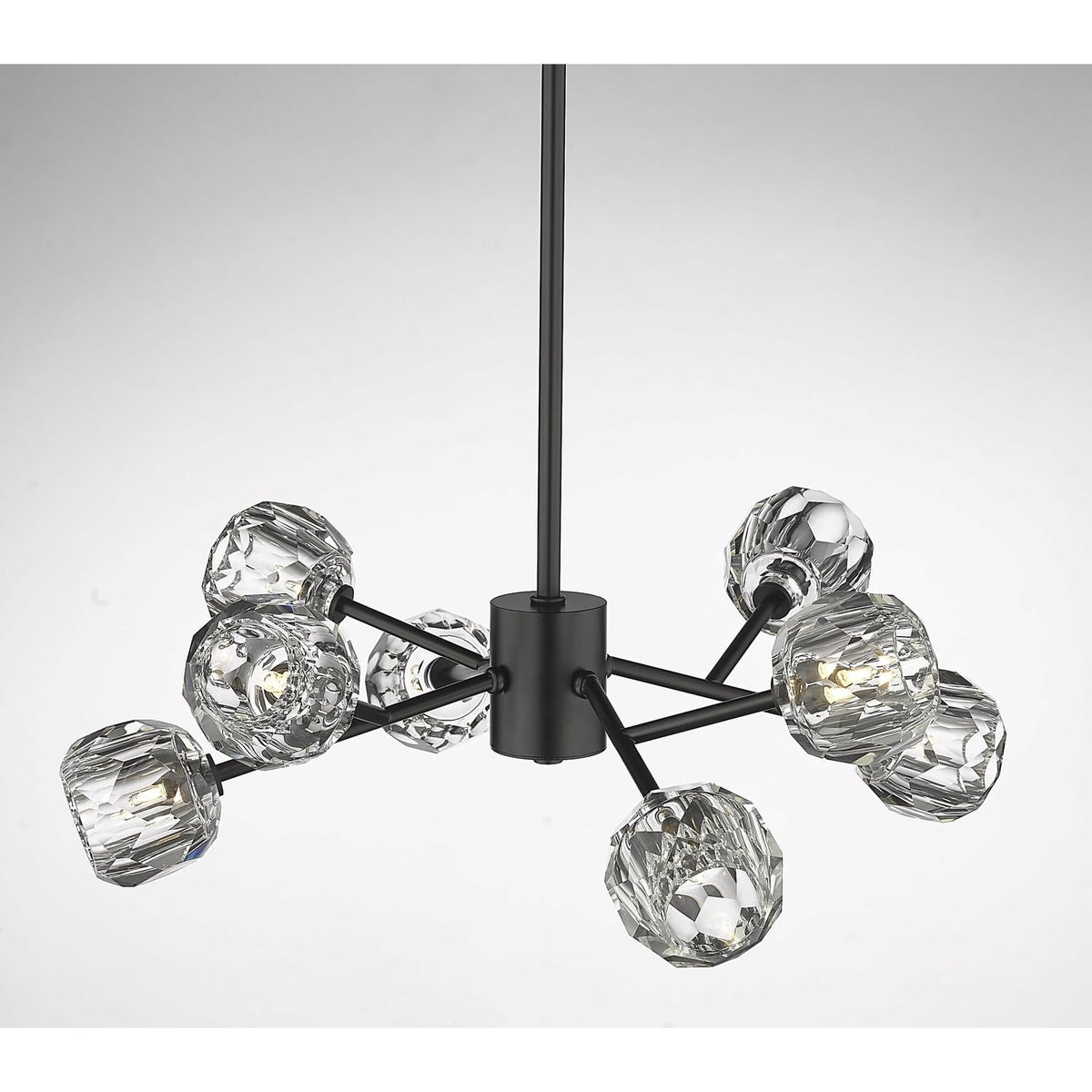 8-Light Black Iron Chandelier with Crystal Shades - Lighting - Black by Design Living – Black, Model YS91C26B