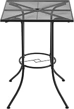 Global Industrial Interion 30" Square Outdoor Bar Table, Steel Mesh, Black