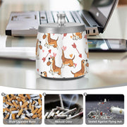 Heart Dog Pattern Splash Ashtray with Lid by ALAZA – Stainless Steel, C484, Model g541177090p1082c1149s2657