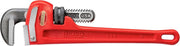 RIDGID 31015 Heavy-Duty Straight Pipe Wrench, 12" Sturdy Plumbing Wrench with Self Cleaning Threads and Hook Jaws, Red, Small