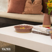 Mora Ceramic Pie Dish, 9 Inch Deep Fluted, Toasted Terracotta