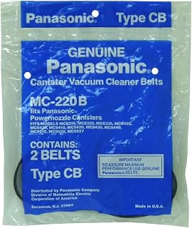 Panasonic MC-220B Canister Vaccum Belt, Type CB, 2-Pack