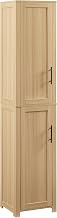 Crosley Furniture Savannah Linen Storage Cabinet, Laundry Room, Bathroom Organizer with Shelves, Natural