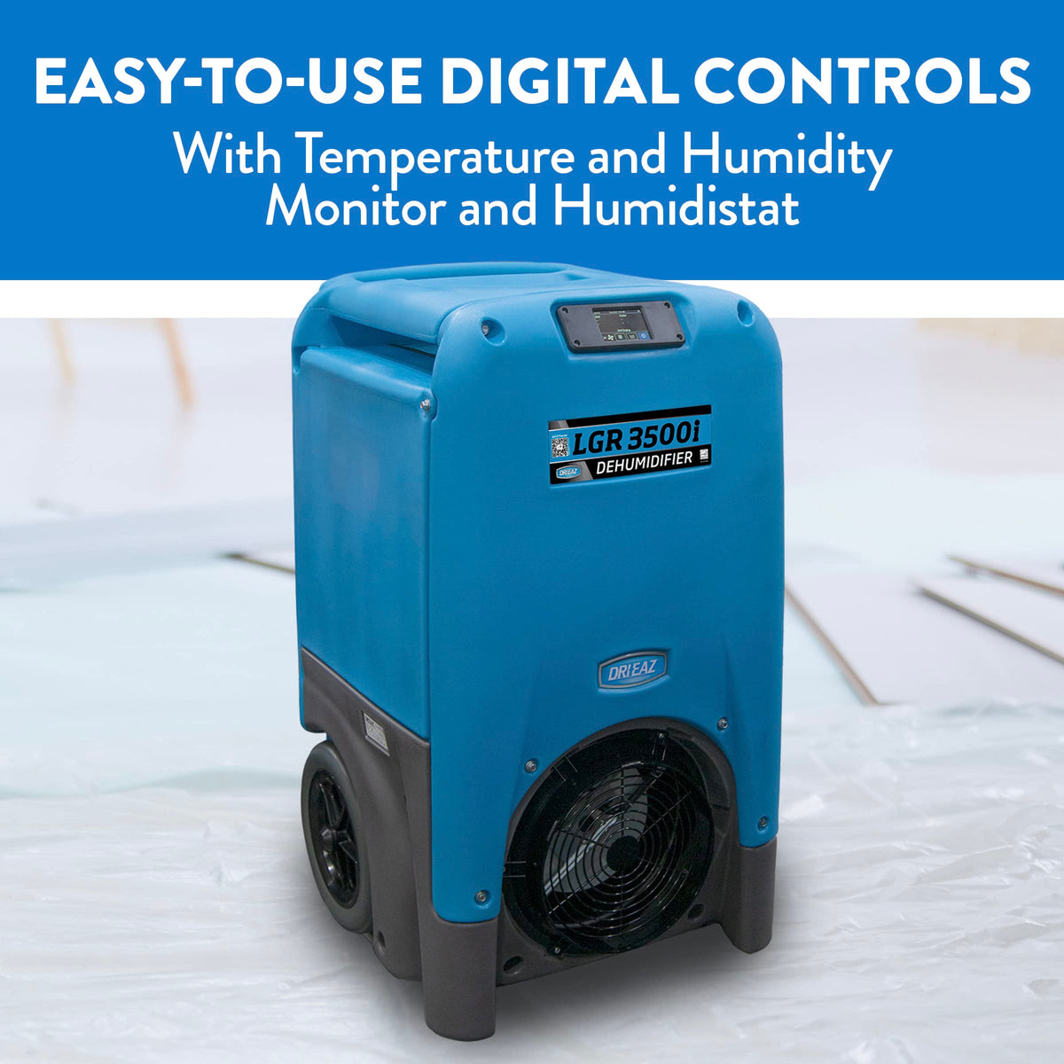 LGR 3500i Dehumidifier by Dri-Eaz – Large, 30.0 gallons, Polyethylene (PE), blue, Model F411