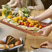 Ayiaren Acacia Wood Serving Tray, 16 x 10 Inch, Brown