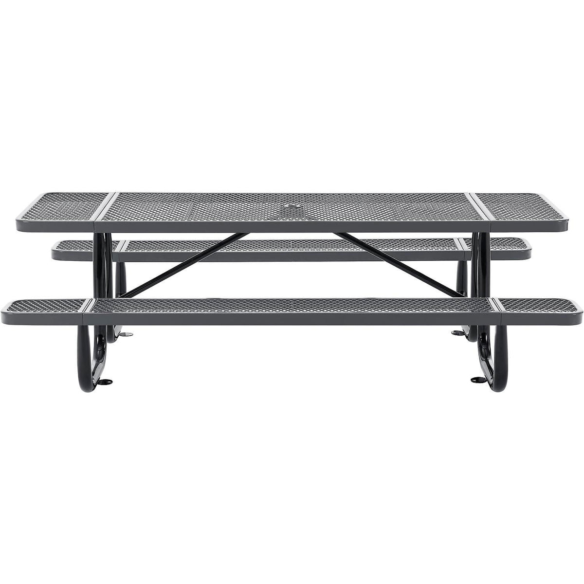 Global Industrial Grey / Industrial / 96 inches x 30 inches x 29.5 inches Picnic Tables