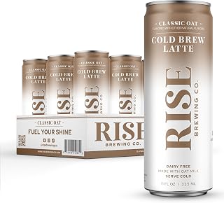 RISE Brewing Co. Classic Oat Cold Brew Latte, 11 Fl Oz, 12-Pack | Dairy Free, Made with Oat Milk