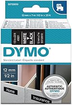 DYMO Laminated Label Tape for D1 45021 LabelManager™ White 12 mm Black (Pack of 5)
