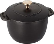 STAUB Cast Iron Petite French Oven, Dutch Oven, 1.5-quart, serves 2, Made in France, Matte Black