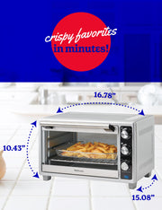 Air Fryer Convection Toaster by Betty Crocker – 6-Slice, 0.8 cubic_feet, Stainless Steel, Silver, Model BC-4637S