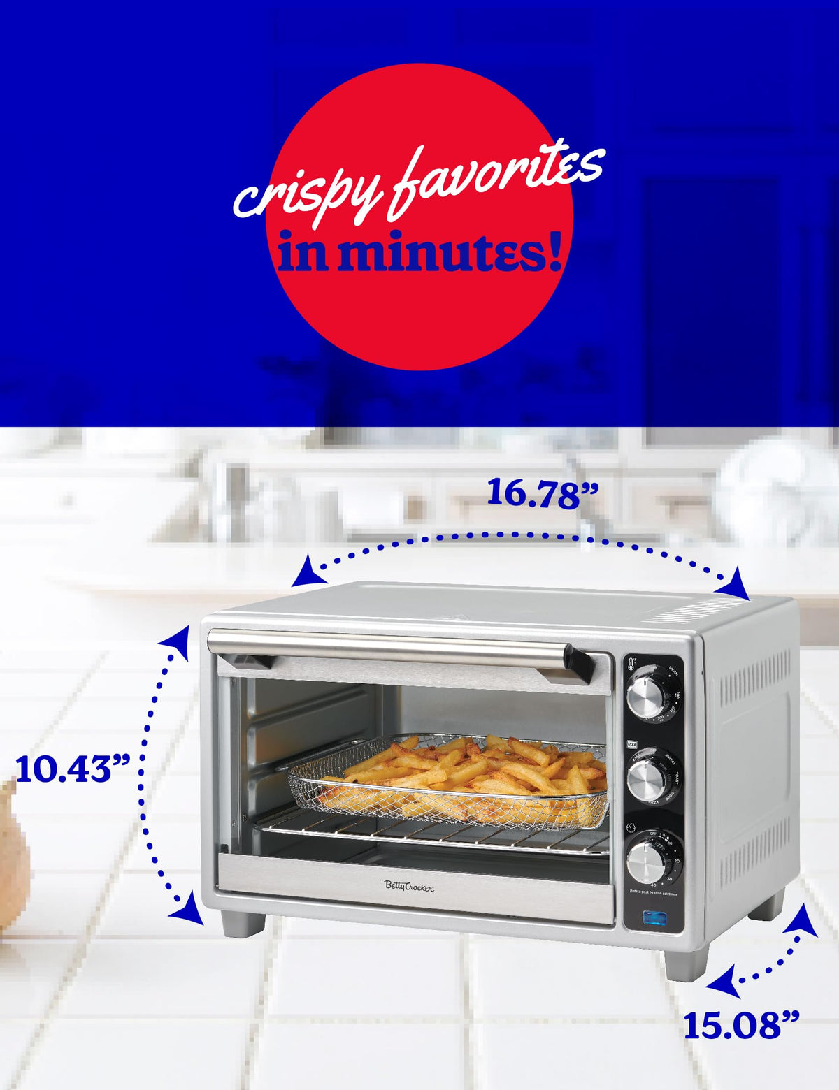 Betty Crocker Silver / 6-Slice / 0.8 cubic_feet Toaster Ovens