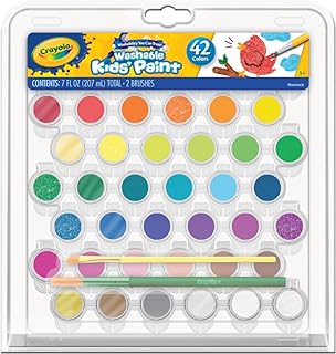 Crayola Kids Washable Paint Set, 42 Ct. Gift for Kids, Ages 3, 4, 5, 6, 7, Assorted