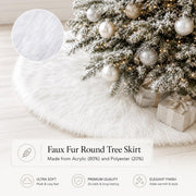 YEAHOME Faux Fur Tree Skirt, 48 Inch Diameter, White