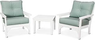Polywood Vineyard Deep Seating Set, White/Spa