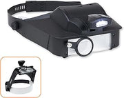 Carson LumiVisor Head Magnifier - Black Head Visor with LED Lighted Magnifier (2x/3x/5x/6x) (LV-10)