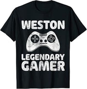 Personalized Legendary Gamer Shirt Weston Name Video Gamer T-Shirt