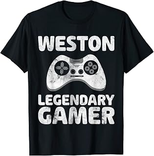 Personalized Legendary Gamer Shirt Weston Name Video Gamer T-Shirt