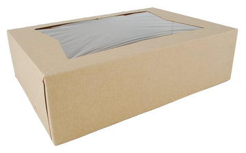 SCT Kraft Paperboard Window Bakery Box by SOUTHERN CHAMPION TRAY – 14" x 10" x 4", 560.0 cubic_inches, Cardboard, Brown, Pack of 100