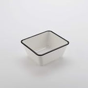 American Metalcraft MRCW7 Rectangular Melamine Serving Bowl, Black Rimmed/White, 44-Ounces