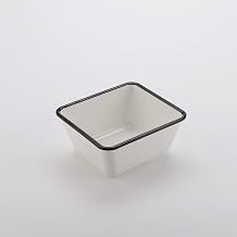 American Metalcraft MRCW7 Rectangular Melamine Serving Bowl, Black Rimmed/White, 44-Ounces