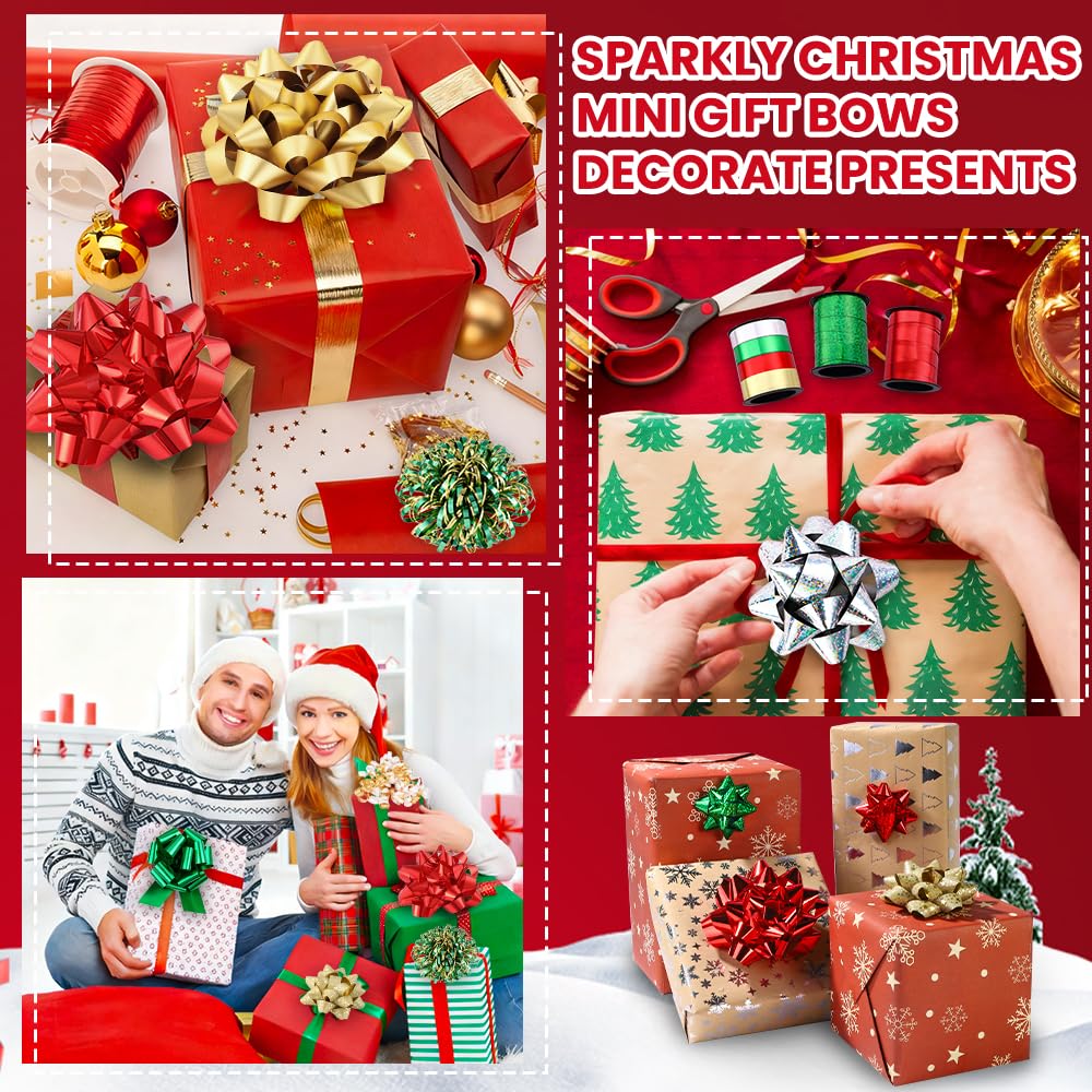 YUJUN Christmas Gift Bows Set, 23 Pieces, Red and Green