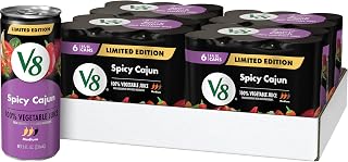 V8 Spicy Cajun 100% Vegetable Juice, 8 fl oz Can (24 Pack)