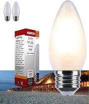 Satco S12160 4.5W LED B11 Bulb, Warm Dimming 3000K-2000K, 450 Lumens, 90 CRI, 40W Replacement, Frost Finish, E26 Medium Base, Enclosed Fixture Rated, Dimmable, 120 Volt (2 Pack)