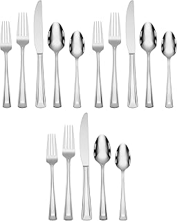 Oneida Cella 42 Piece Everyday Flatware, Service for 8, 18/0 Stainless Steel, Silverware Set (Pack of 3)