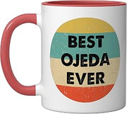 Ojeda Name Ceramic Mug, Red/White