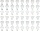 Satco S9096 LED Light Bulb, 7W, 120V, MR16 Shape, Bi Pin GU10 Base, White Finish, 3000K, 80 CRI, 520 Lumens, 40-Feet Beam Spread, Dimmable, 25000 Hours Rated Lifespan, 2.19" MOL, 2" MOD, Pack of 48
