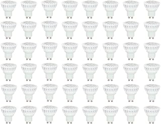 Satco S9096 LED Light Bulb, 7W, 120V, MR16 Shape, Bi Pin GU10 Base, White Finish, 3000K, 80 CRI, 520 Lumens, 40-Feet Beam Spread, Dimmable, 25000 Hours Rated Lifespan, 2.19" MOL, 2" MOD, Pack of 48