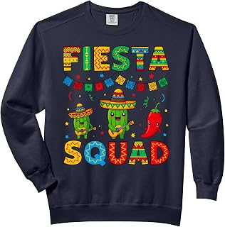 Funny Cinco De Mayo Fiesta Squad Mexican Matching Comfort Colors Adult Sweatshirt