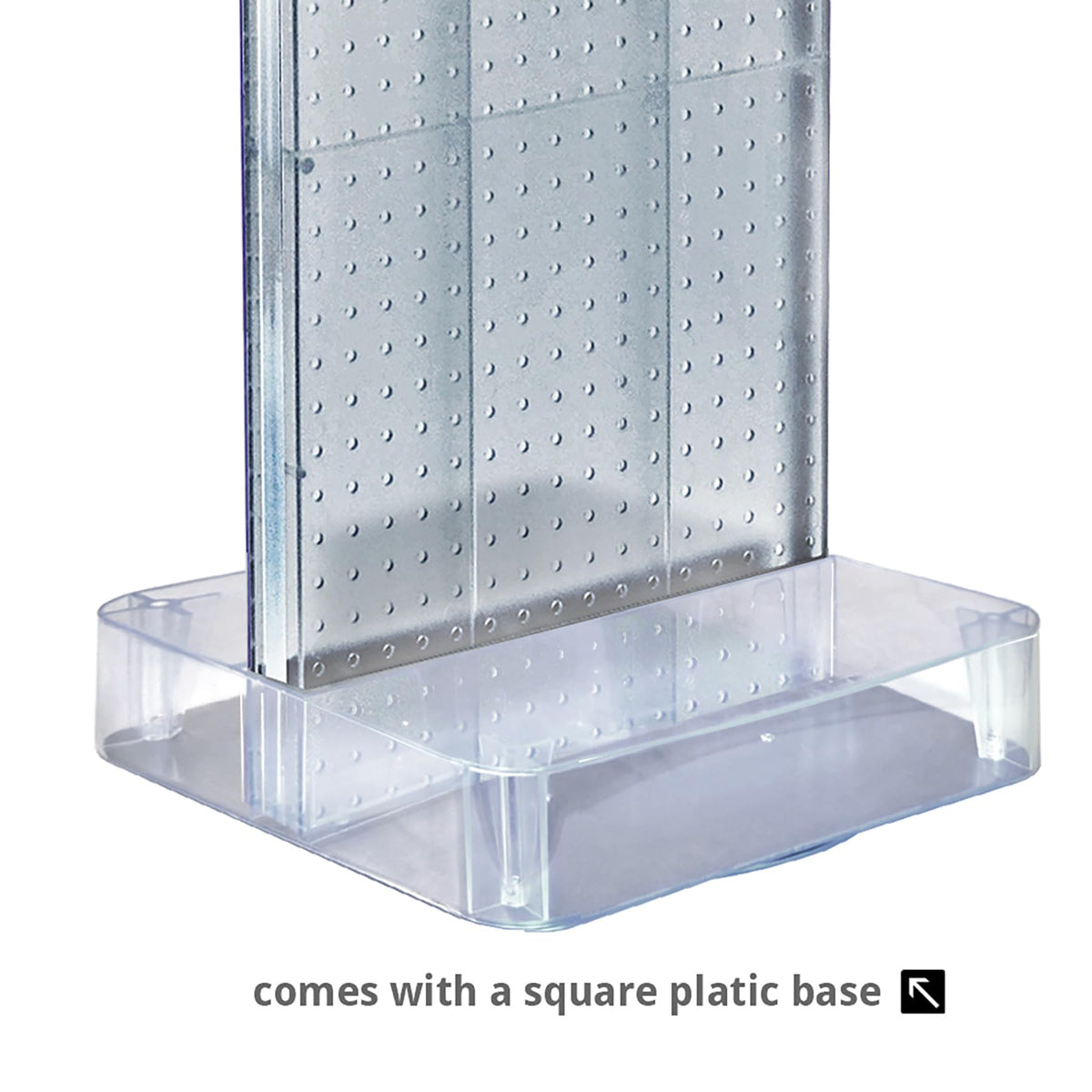 700770-GRE, TWO-SIDED PEGBOARD FLOOR DISPLAY NON- REVOLVING ROUND STUDIO BASE. PANEL SIZE: 16" W X 60" H, Green by Azar Displays – Extra Large, Plastic, Model 700770-GRE-1BOX