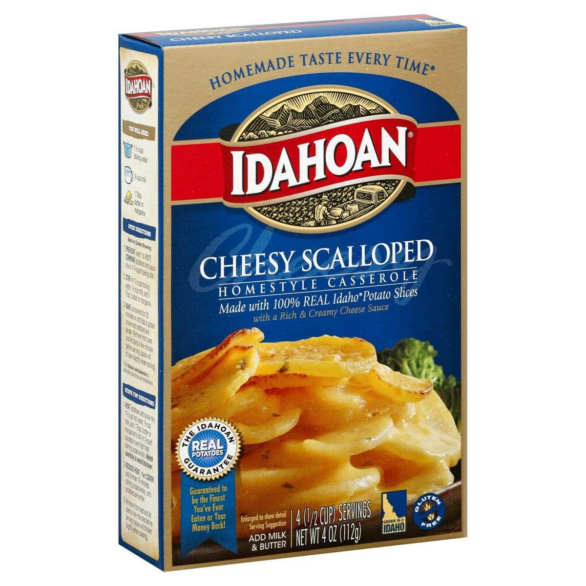 Cheesy Scalloped Homestyle Casserole 4 oz. (Pack of 2) by Idahoan – 4 Ounce (Pack of 2), Yellow, Pack of 2