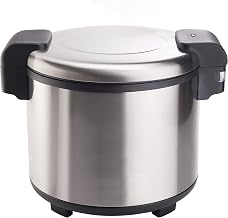 Winco 100 Cups Silver Commercial-Grade Electric Rice Warmer | Holds 100 cups, Locks in moisture, Easy cleanup, Energy-efficient, 103W power, Great for Rice, Hot Holding and Buffets
