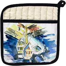 Betsy Drake PT226 Three Row Boats Pot Holder
