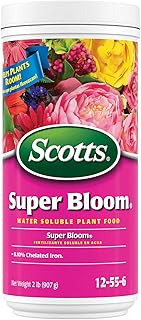 Scotts Super Bloom Water Soluble Plant Food, 2 lbs. | NPK 12-55-6 - Fertilizer for Outdoor Flowers, Fruiting Plants, Containers and Bed Areas - Feeds Plants Instantly