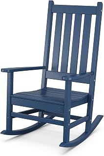 Polywood Vineyard Porch Rocking Chair in Navy