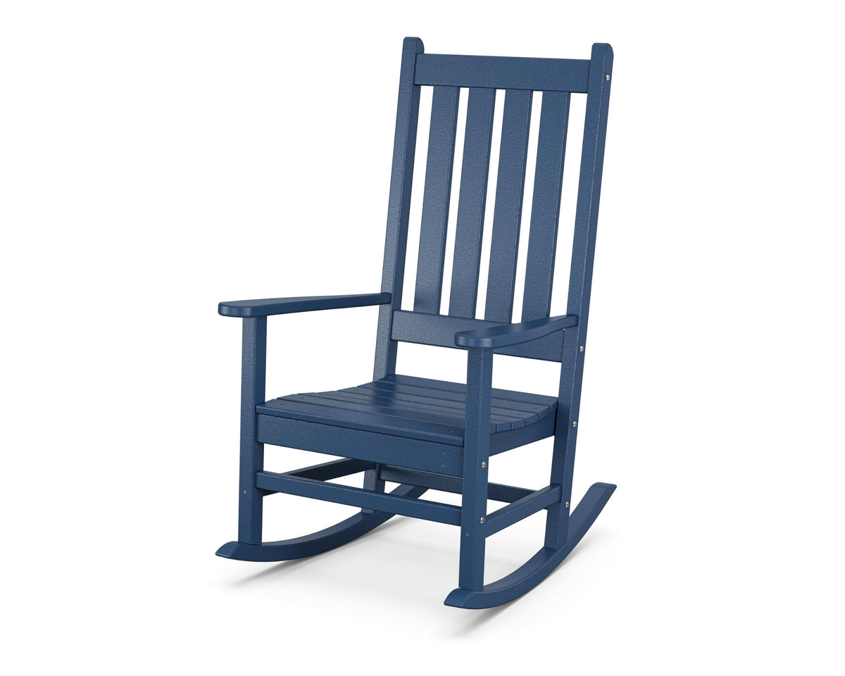 ® Vineyard Porch Rocking Chair in Navy by Polywood – 34.25in. x 27.25in. x 45.88in., High Density Polyethylene (HDPE), Navy, Model R140NV