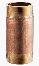 1" x 4" Seamless Red Brass Pipe Nipple, 140 PSI, Sch. 40