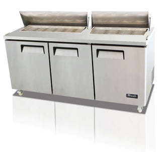 72″, 30 Pans, Big Top Sandwich Prep Table by Migali – 25.2 cubic_feet, Stainless Steel Exterior and Interior, Stainless Steel, Model C-SP72-30BT-HC