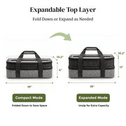 DOWAN Insulated Casserole Carrier, Double Decker for 9x13 Dishes, Grey