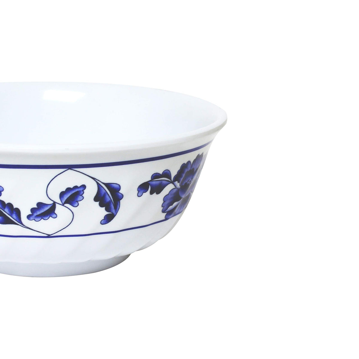 Lotus melamine dinnerware collection 32 oz by Thunder Group – 32.0 ounces, Melamine, White Blue, Model 5307TB